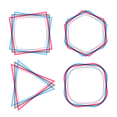 abstract geometric line frames set