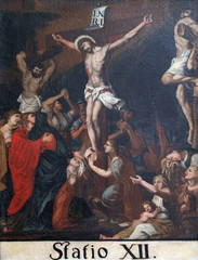 12th Stations of the Cross, Jesus dies on the cross, Church of Saint Leonard of Noblac in Kotari,...