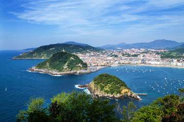 Panoramic view of San Sebastian, basque country, spain