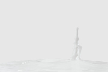 Purity splashing milk with creative shapes, 3d rendering.