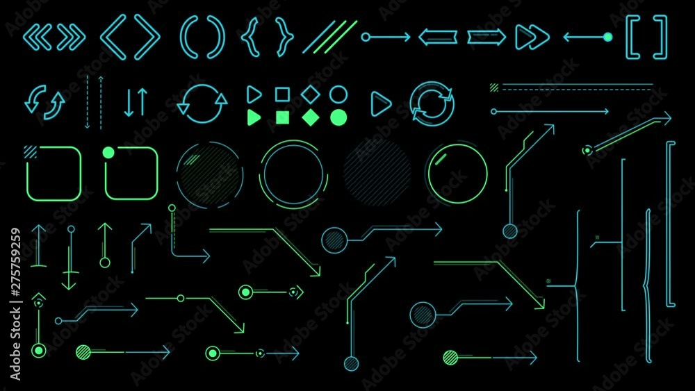 Poster collection of animated infographic elements and arrows