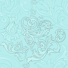 Monogram blue. Gentle print suitable for printing on fabric and on paper. Seamless pattern.