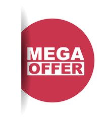 red vector banner mega offer