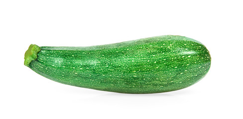 fresh green zucchini isolated on white background.