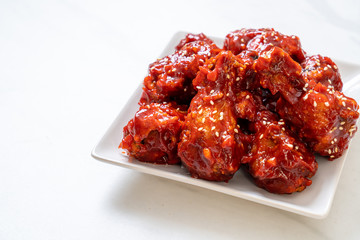 fried chicken with spicy sauce