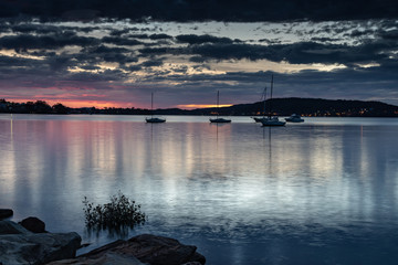 Sunrise and Low Clouds on the Bay