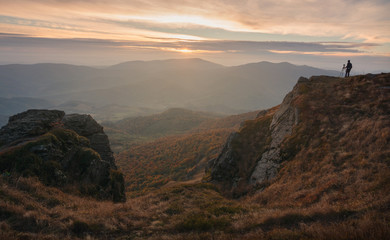 Sunset in Carpathian Mountains