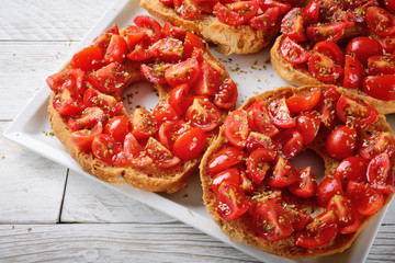 Friselle with cherry tomatoes