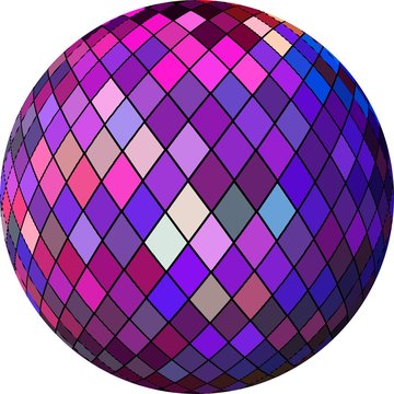 Purple Crystal Ball 3d Illustraton. White Background Isolated.