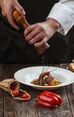 Sprinkles dish with pepper