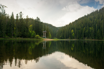 Fototapeta premium Sinevir lake. Volcanic lake in the Carpathian Mountains