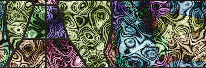 3d stained glass- abstract mosaic architecture