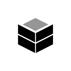 Shipping cardboard box or container flat icon