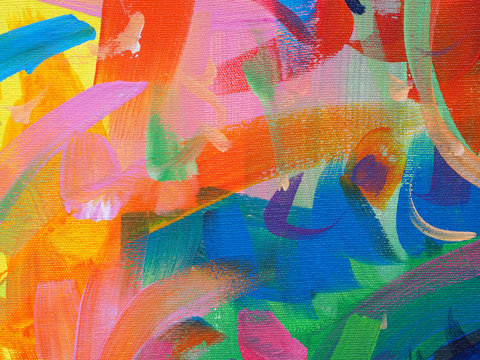 Oil paint colorful brush stroke splash drop sweet colors abstract background and texture.