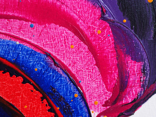 Oil paint colorful brush stroke splash drop sweet colors abstract background and texture. 