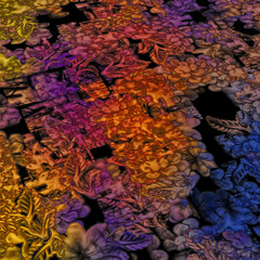 Bright artistic splashes. Abstract painting color texture. Modern futuristic pattern. Multicolor dynamic background. Fractal artwork for creative graphic design