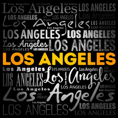 Los Angeles wallpaper word cloud, travel concept background