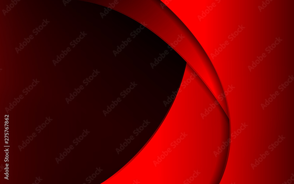Poster abstract background red and black frame layout steel design tech innovation concept with curve shape