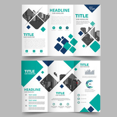 Trifold business template background-vector	