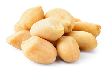 Peanut isolated. Peanuts on white background. Full depth of field.