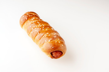 Sausage roll bun with sesame