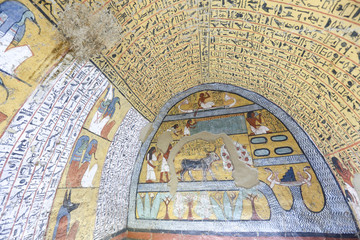 Scene from a Tomb in Deir el-Medina Village, Luxor, Egypt