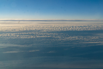 View of the northern clouds from the plane