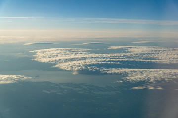 View of the northern lakes from the plane