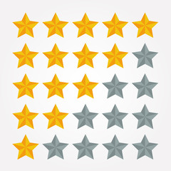 Collection gold star rating illustration vector