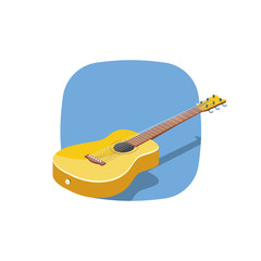 Acoustic Guitar. Vector 3d isometric color icon new flat style. Creative illustration, idea for infographics.