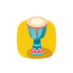 Drum vintage percussions. Vector 3d isometric color icon new flat style. Creative illustration, idea for infographics.
