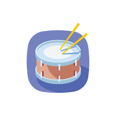 Drum. Vector 3d isometric color icon new flat style. Creative illustration, idea for infographics.