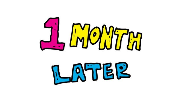 kids drawing white screen with theme of 1 month later