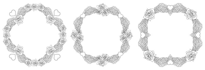 a set of frames with hand-painted imitation to create your design