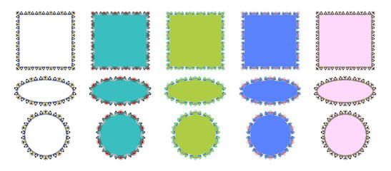 a set of frames with hand-painted imitation to create your design