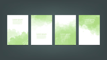 Naklejka premium Green watercolor Brochure template for you design,vector.