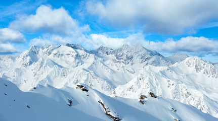 Fototapeta na wymiar Dolomiten Alps winter panorama, Austria