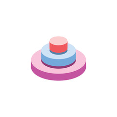 Chart graphic vector 3d isometric color icon new flat style. Creative illustration, idea for infographics.