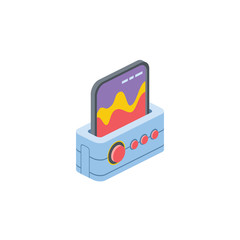 Chart vector 3d isometric color icon new flat style. Creative illustration, idea for infographics.