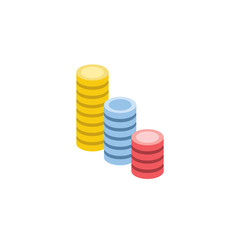 Chart graphic vector 3d isometric color icon new flat style. Creative illustration, idea for infographics.