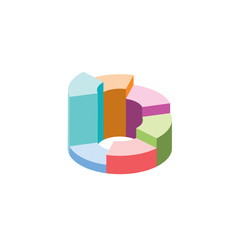 Obraz premium Chart graphic vector 3d isometric color icon new flat style. Creative illustration, idea for infographics.