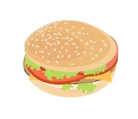 hamburger,cheeseburger,sandwich ,takeaway.vector image.