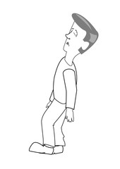 The man lost consciousness,feeling unwell,stress.Vector image.