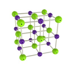 Crystal structure. Sodium chloride rock salt.