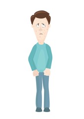 A person with skin rashes,allergies,virus,dermatitis.Vector image.