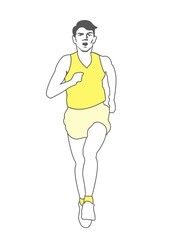 Runner man,athlete,marathon runner,Sprinter. Isolated icon on white,flat design.Adapted for websites and mobile applications.Vector image.