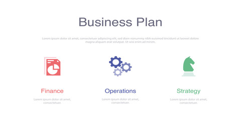 BUSINESS PLAN INFOGRAPHIC DESIGN TEMPLATE WİTH ICONS AND 3 OPTIONS OR STEPS FOR PROCESS DIAGRAM