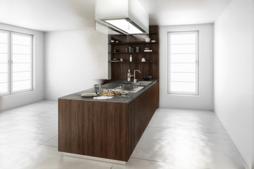 Contemporary Kitchen (concept) - 3d visualization