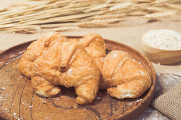 Freshly baked croissants.