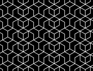 The geometric pattern with lines. Seamless vector background. White and black texture. Graphic modern pattern. Simple lattice graphic design